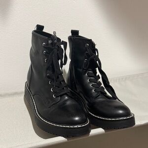 Madden Girl Black Combat Boots